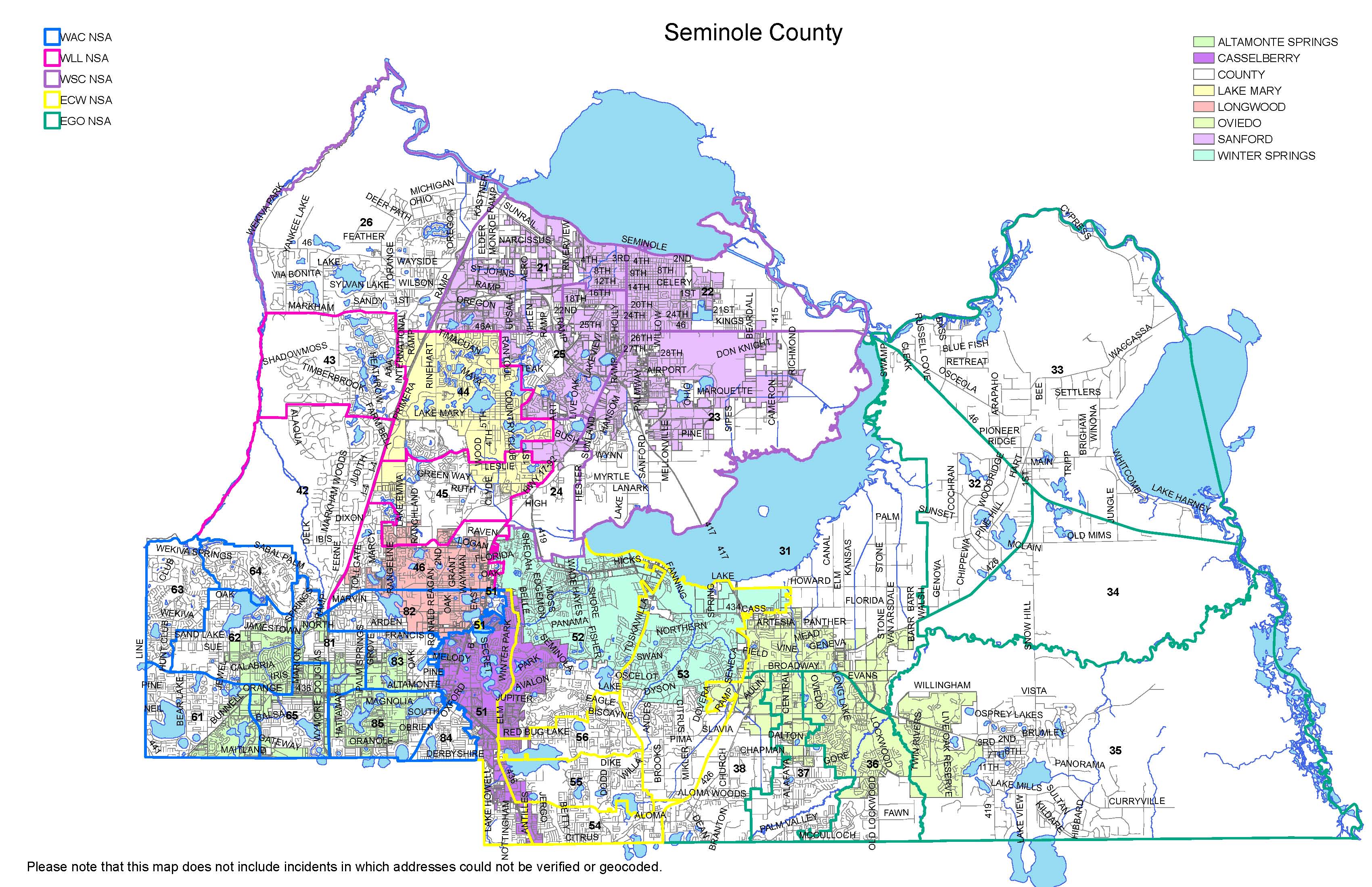 Map Seminole County Florida